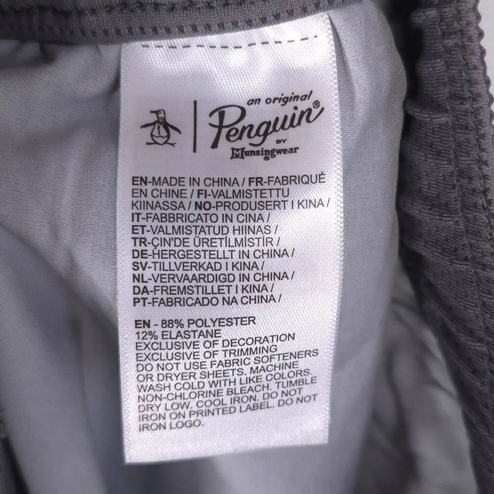 PENGUIN SPORT Mens New Short Quiet Gray Heather MEDIUM Drawstring OGBSE0G3